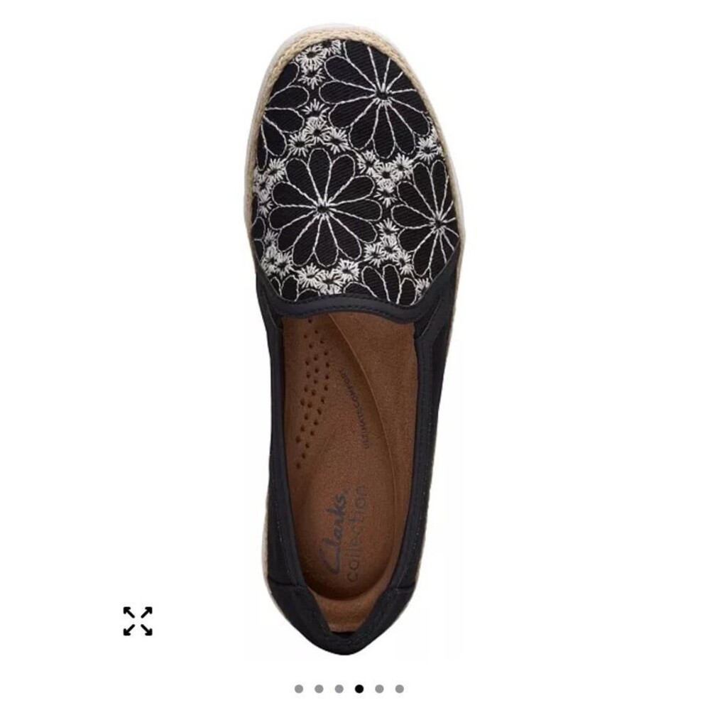 Clarks Women's Elaina Harbor Embroidered Jute-Trimmed Flats 8